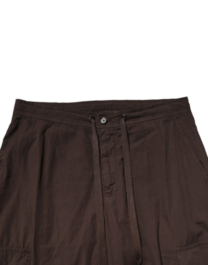 Dolce & Gabbana Brown Cotton Cargo Jogger Men Pants