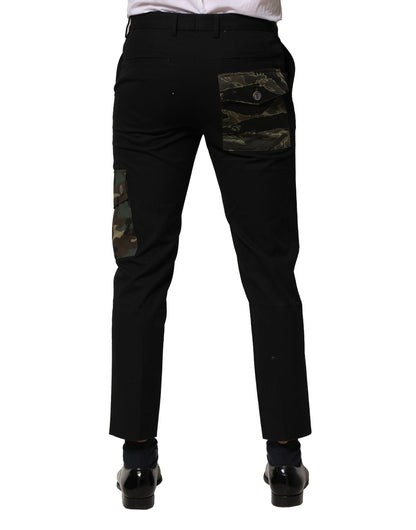 Dolce & Gabbana Black Cotton Cargo Dress Men Pants