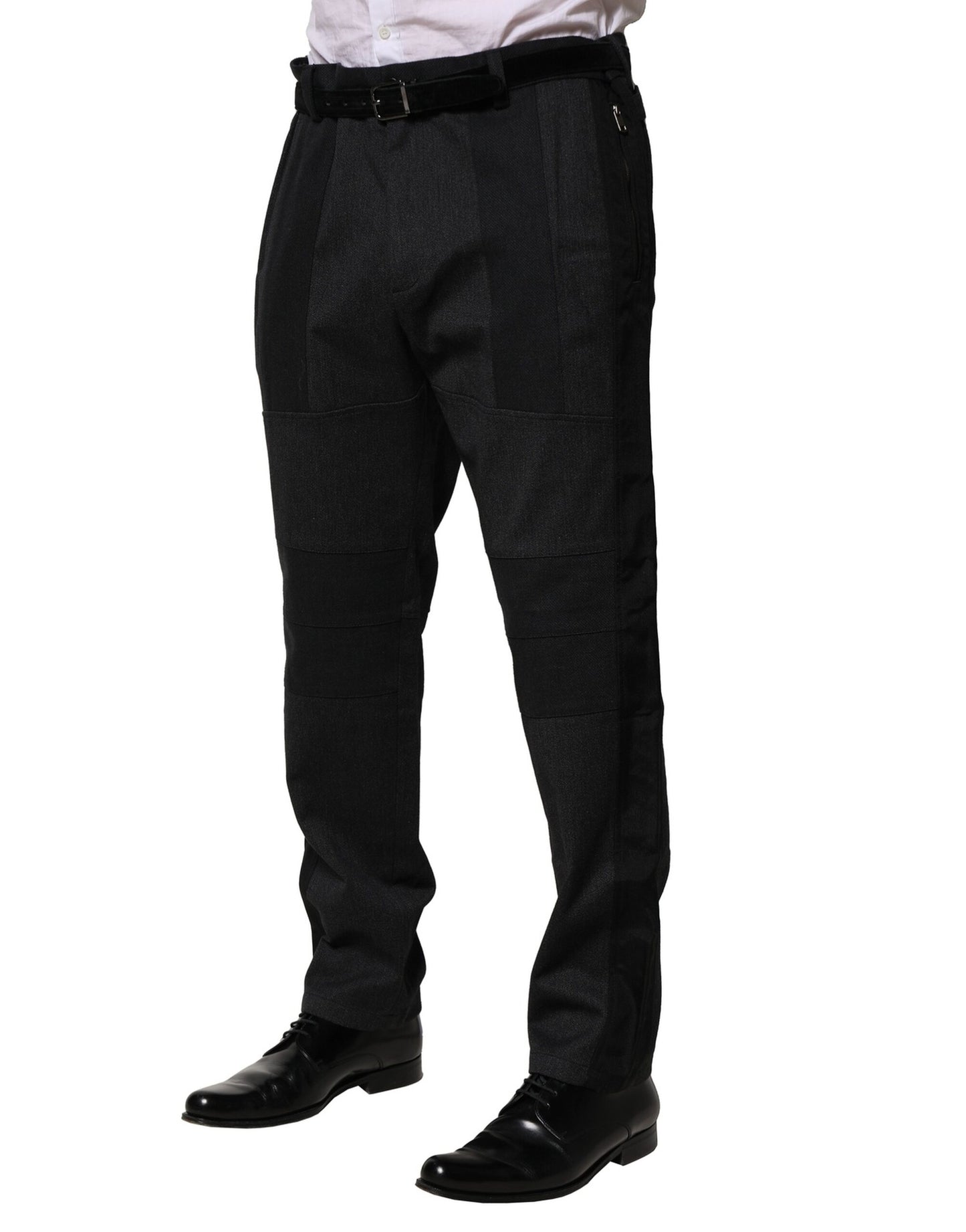 Dolce & Gabbana Black Cotton Dress Slim Formal Pants
