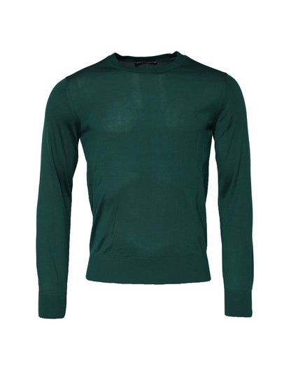 Dolce & Gabbana Green Cashmere Crew Neck Sweatshirt Sweater