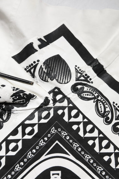 Dolce & Gabbana White Bandana Cotton Men Crew Neck T-shirt