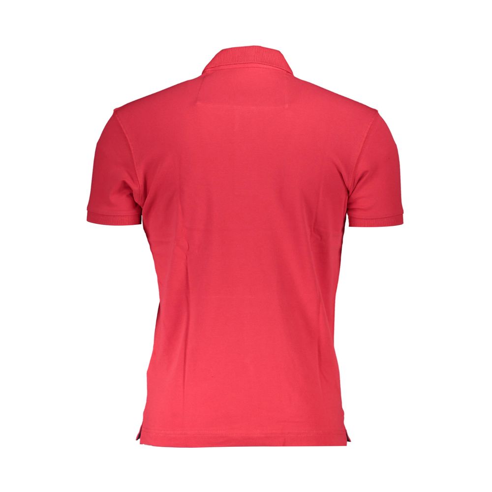 La Martina Rosso Cotton Men Polo Shirt