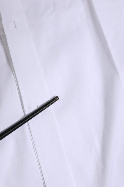 Dolce & Gabbana White Long Sleeves Dress GOLD Formal Shirt