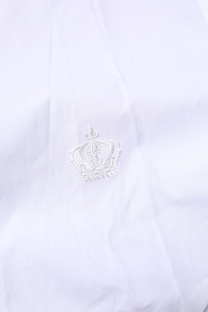 Dolce & Gabbana White Cotton GOLD Long Sleeves Formal Shirt