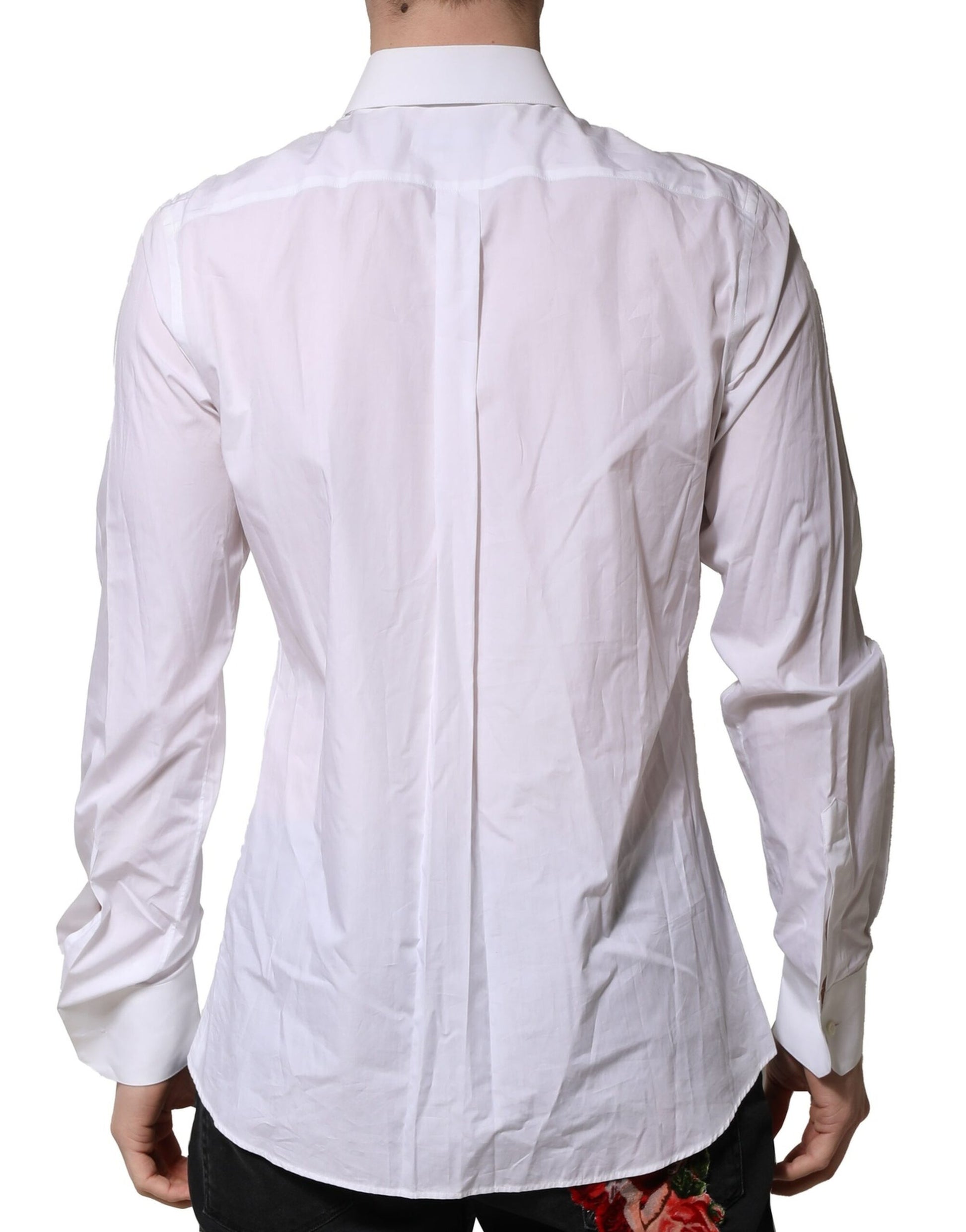 Dolce & Gabbana White Cotton MARTINI Long Sleeve Formal Shirt