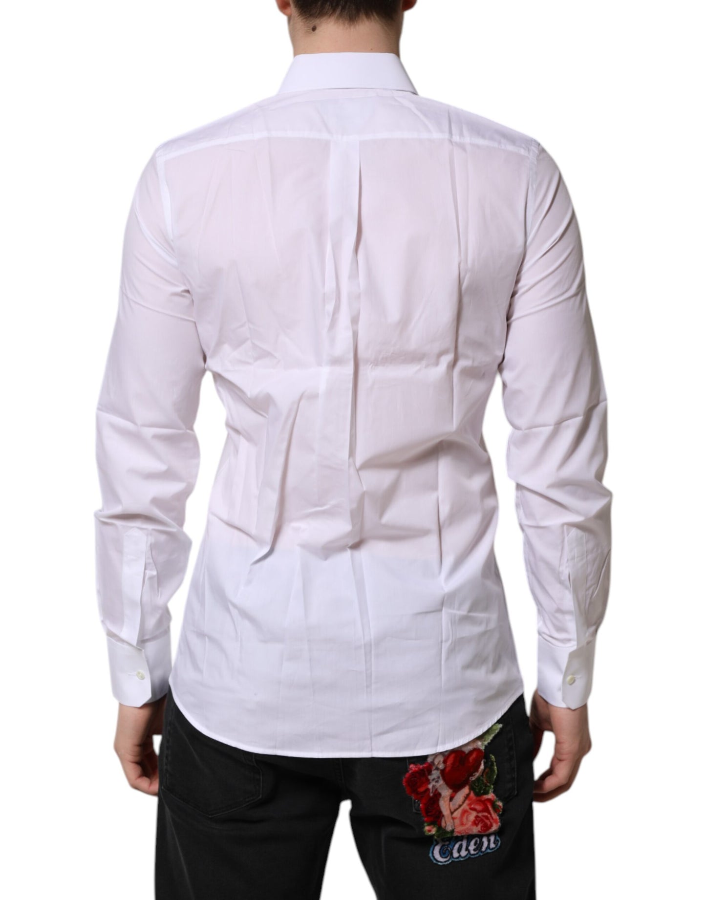 Dolce & Gabbana White MARTINI Long Sleeves Dress Formal Shirt