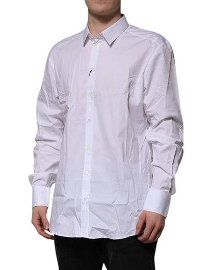 Dolce & Gabbana White GOLD Long Sleeve Dress Formal Shirt