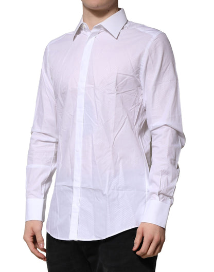 Dolce & Gabbana White MARTINI Cotton Men Dress Formal Shirt