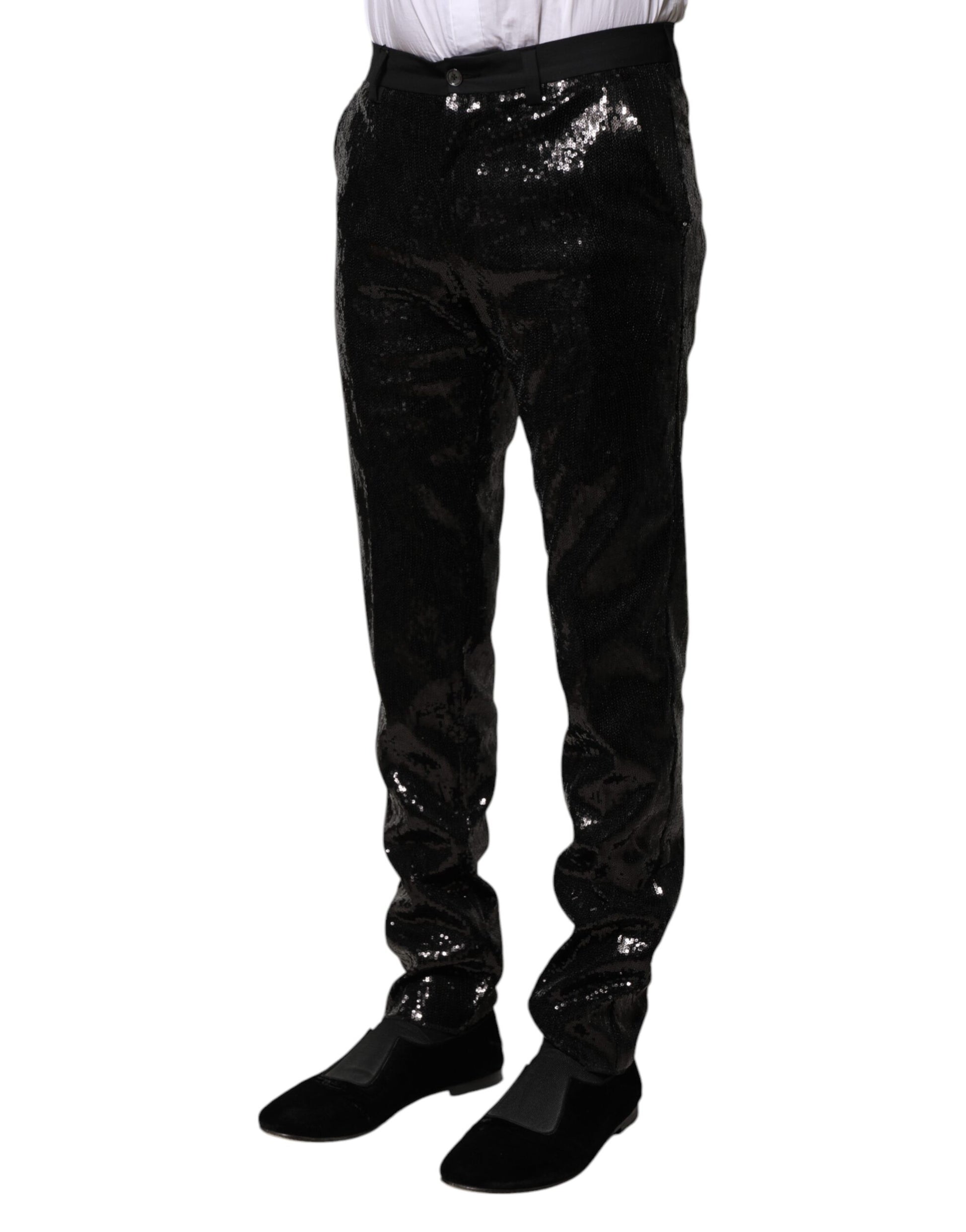 Dolce & Gabbana Black Sequined Embellishment Pants