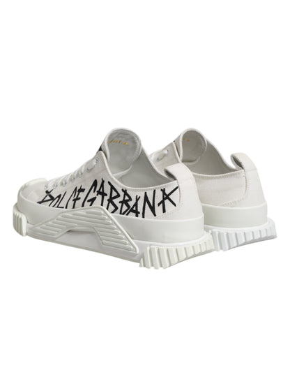 Dolce & Gabbana White Cotton NS1 Low Top Sneakers Shoes