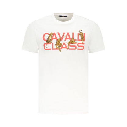 Cavalli Class White Cotton Men T-Shirt