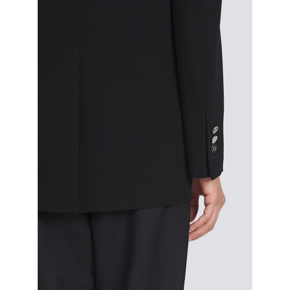 Balmain Black Viscose Men Blazer