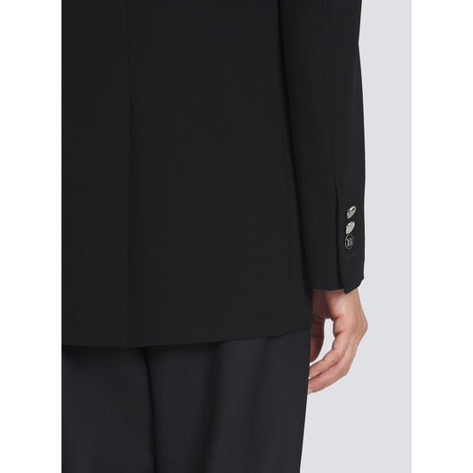 Balmain Black Viscose Men Blazer