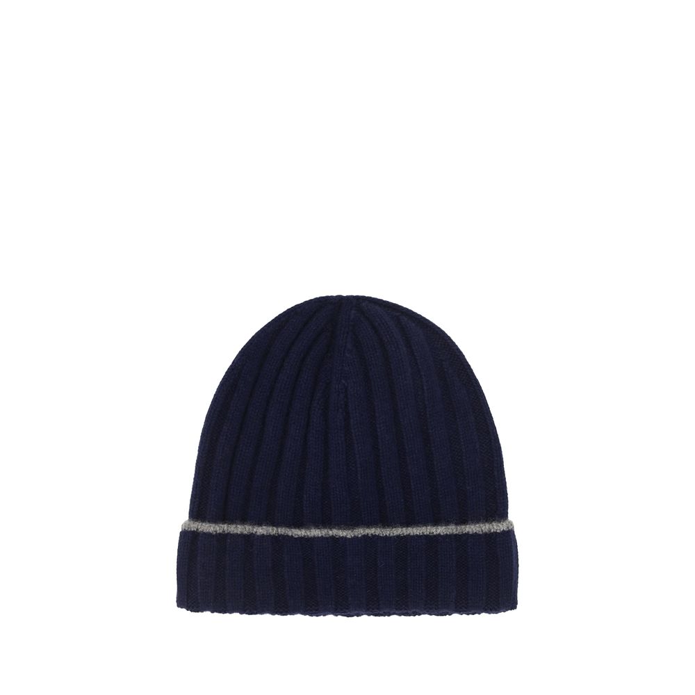 Brunello Cucinelli Blue Cashmere Beanie