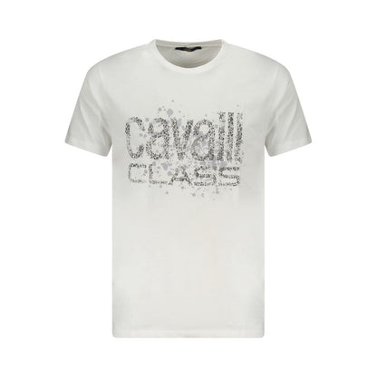 Cavalli Class White Cotton Men T-Shirt