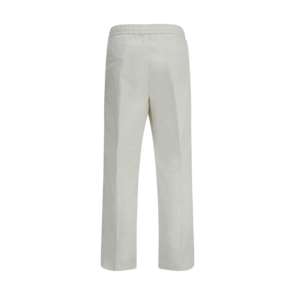 Brunello Cucinelli White Cotton Casual Pants
