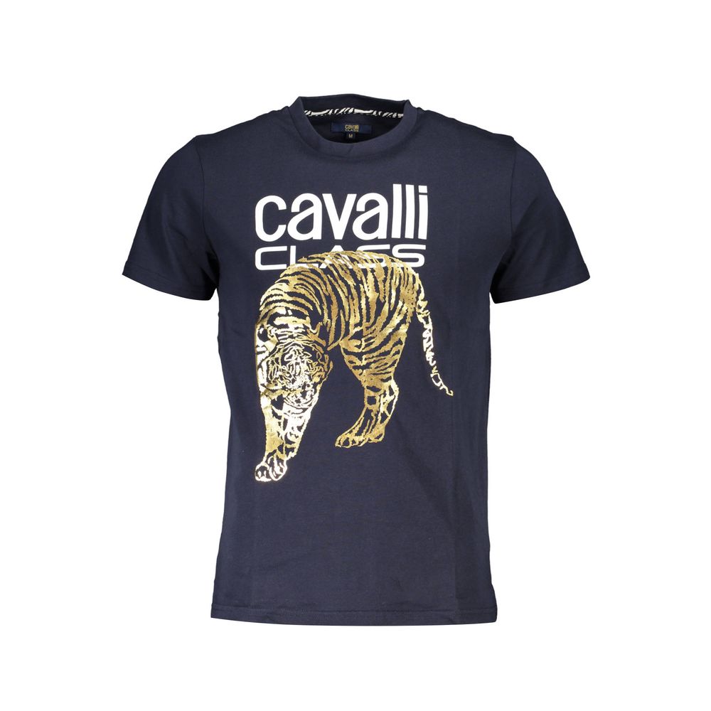 Cavalli Class Blue Cotton Men T-Shirt