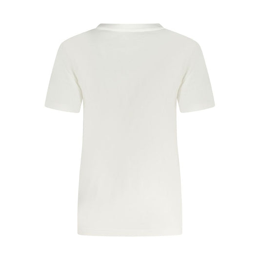 Converse White Cotton Women T-Shirt
