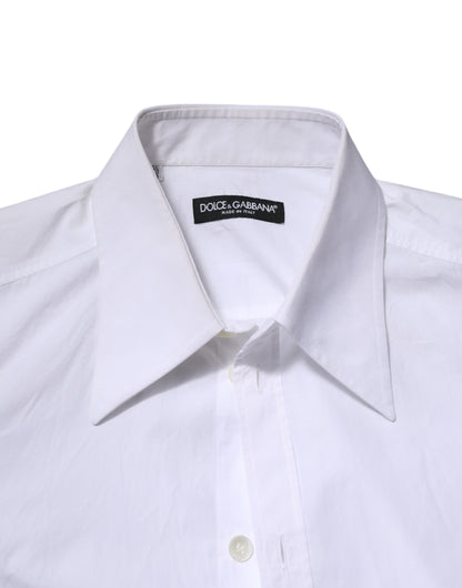 Dolce & Gabbana White Cotton Long Sleeves Dress Shirt
