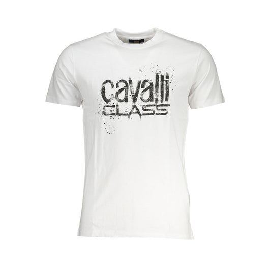 Cavalli Class White Cotton Men T-Shirt