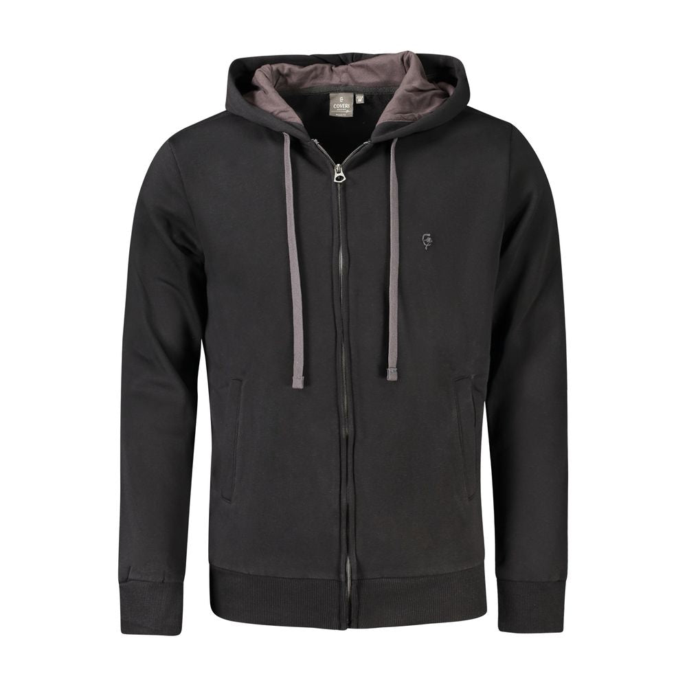 Coveri Moving Black Cotton Men Sweater
