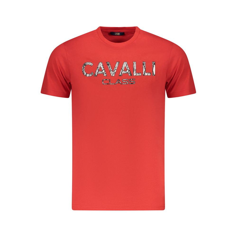 Cavalli Class Red Cotton Men T-Shirt