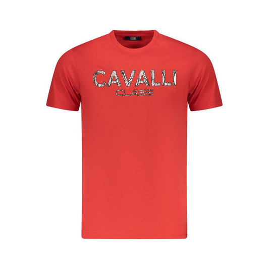 Cavalli Class Red Cotton Men T-Shirt