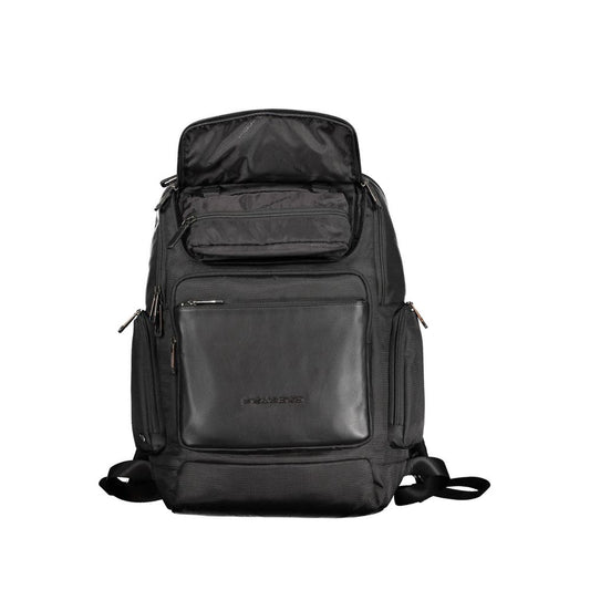 Piquadro Black Recycled Polyethylene Men Backpack