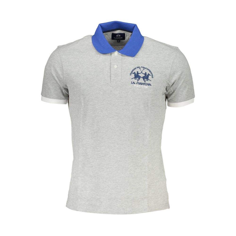La Martina Grigio Cotton Men Polo