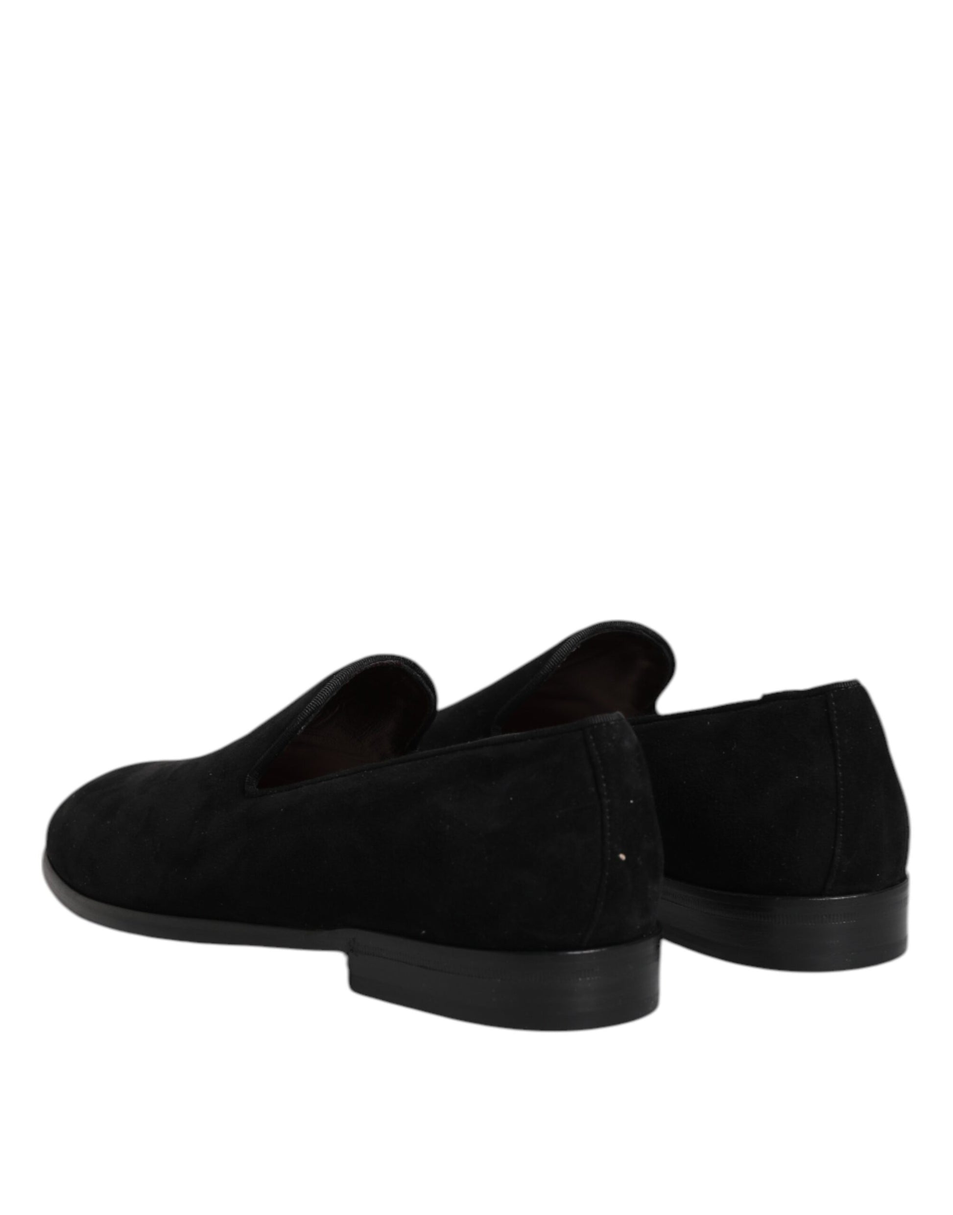 Dolce & Gabbana Black Suede Slip On Loafers Formal Shoes