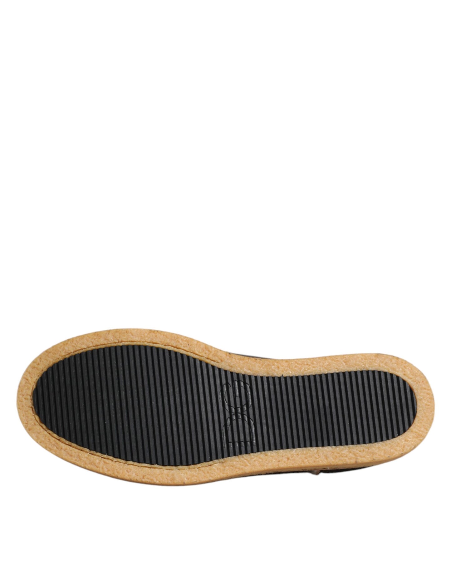 Dolce & Gabbana Brown White Calfskin Leather Loafers Shoes