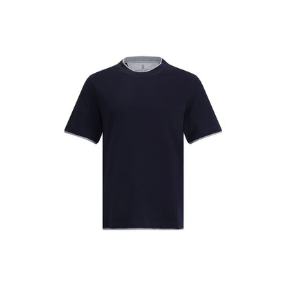 Brunello Cucinelli Blue Cotton T-Shirt