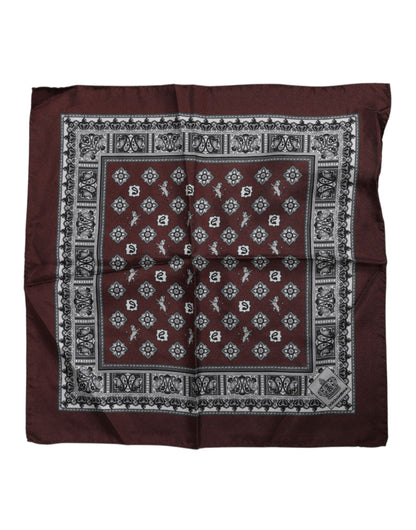 Dolce & Gabbana Bordeaux Bandana Silk Square Handkerchief Scarf