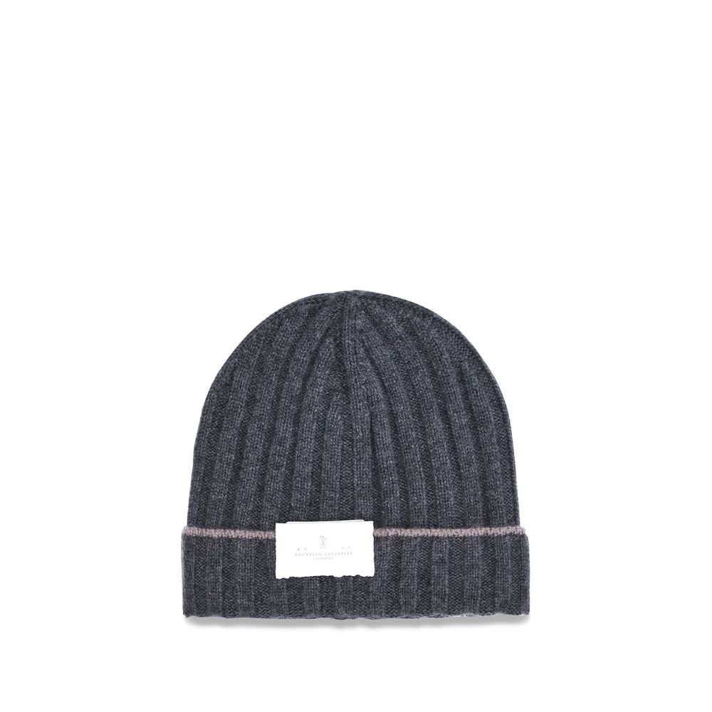 Brunello Cucinelli Gray Cashmere Beanie