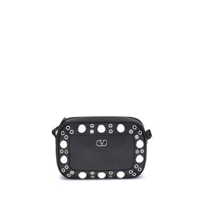 Valentino Garavani Black Calf Leather Bos Taurus Shoulder Bag