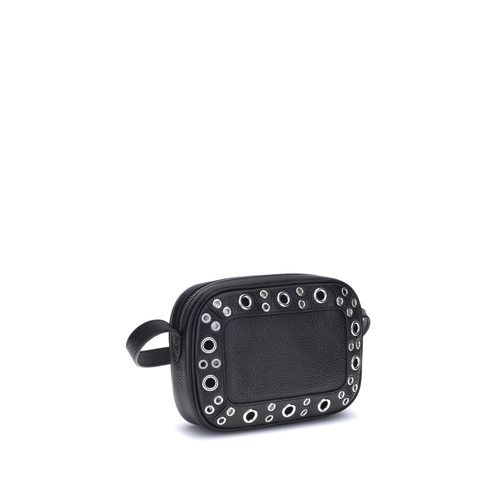 Valentino Garavani Black Calf Leather Bos Taurus Shoulder Bag