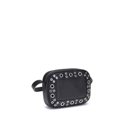 Valentino Garavani Black Calf Leather Bos Taurus Shoulder Bag