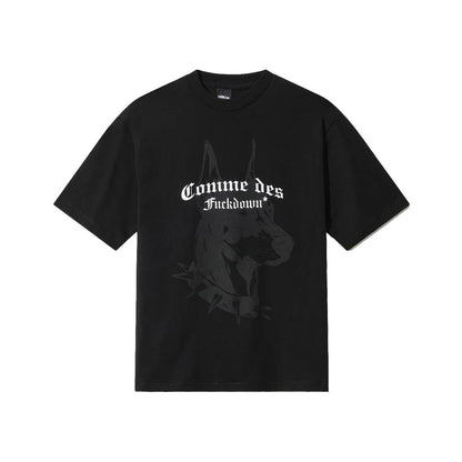 Comme Des Fuckdown Black Cotton Women T-Shirt