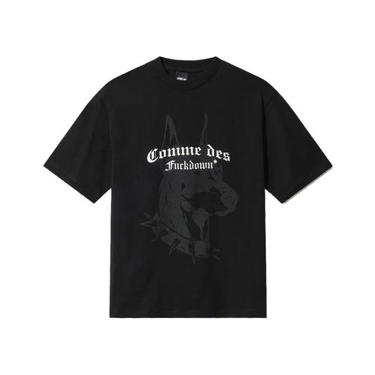 Comme Des Fuckdown Black Cotton Women T-Shirt