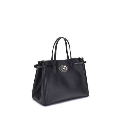Valentino Garavani Black Calf Leather Bos Taurus Shoulder Bag