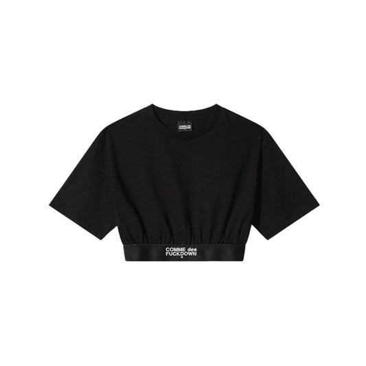 Comme Des Fuckdown Black Cotton Women T-Shirt