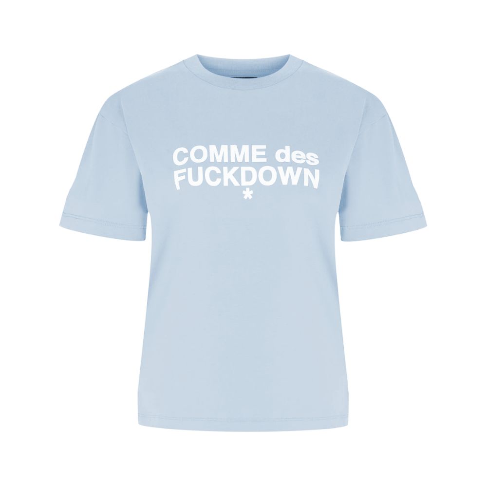 Comme Des Fuckdown Blue Cotton Women T-Shirt