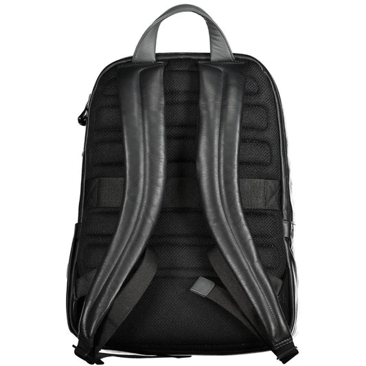 Piquadro Black Leather Backpack