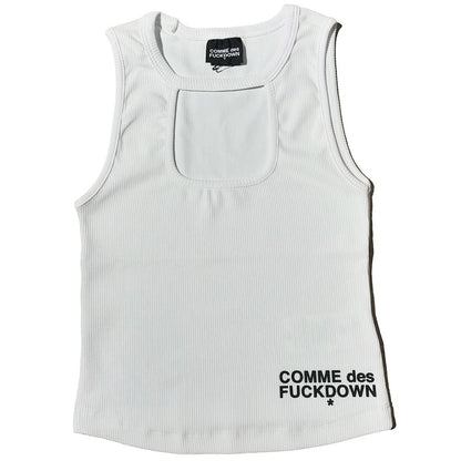 Comme Des Fuckdown White Cotton Women Top