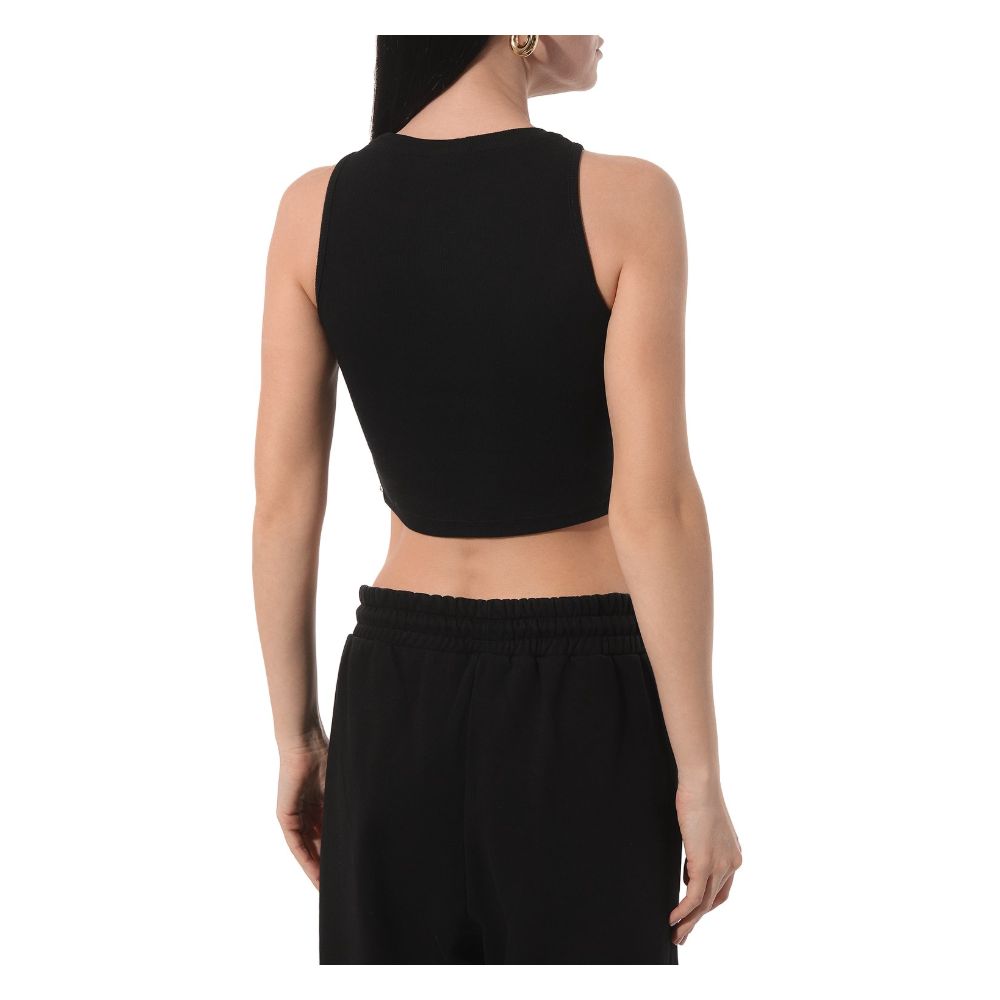 Comme Des Fuckdown Black Cotton Women Cropped Top