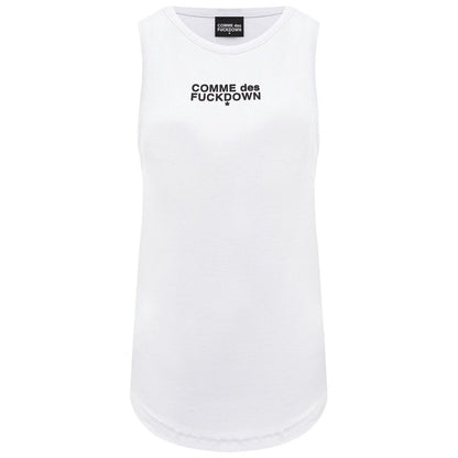 Comme Des Fuckdown White Cotton Women Top