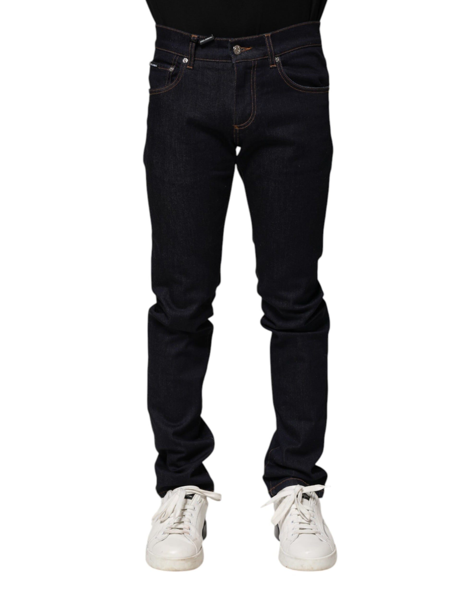 Dolce & Gabbana Black Cotton Skinny Men Denim Jeans