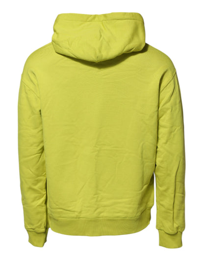 Dolce & Gabbana Green Cotton Hooded Logo Sweatshirt Sweater