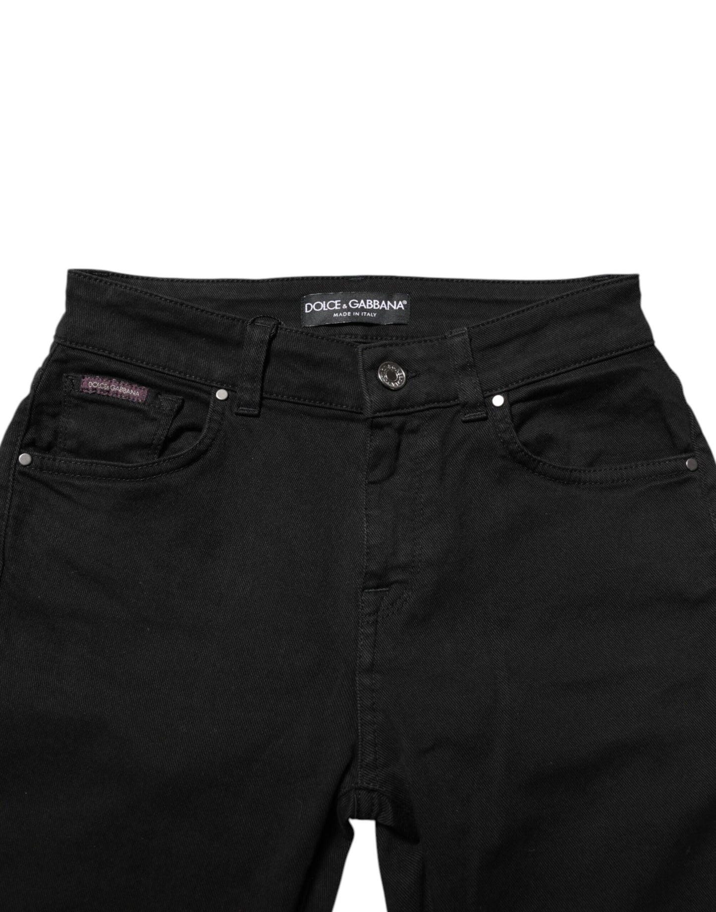 Dolce & Gabbana Black Skinny Cotton Mid Waisted Denim Jeans