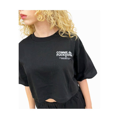 Comme Des Fuckdown Black Cotton Women T-Shirt